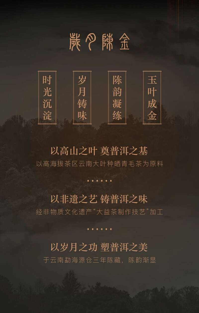 岁月铸味，玉叶成金 大益999克生茶厚砖岁月陈金开启质感好礼