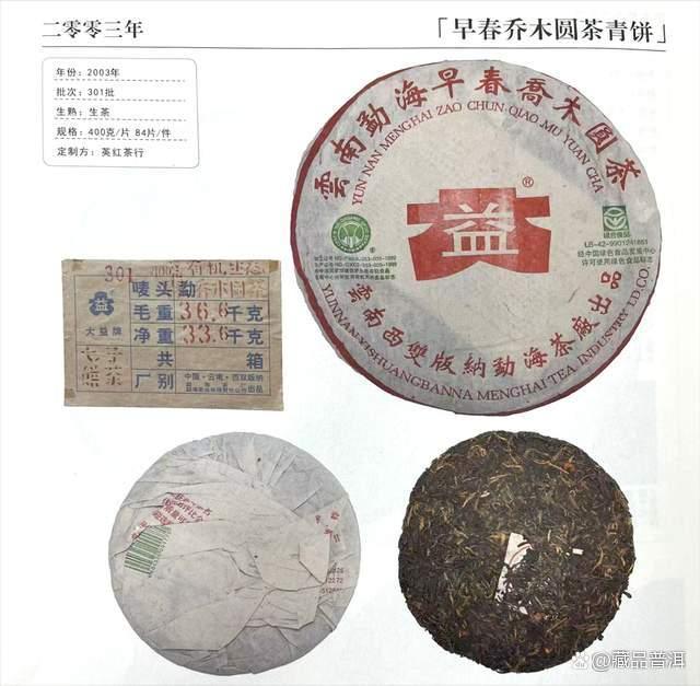 大益2003年早春乔木，双眼睛、小白菜、涂改液，藏茶市场明星茶！
