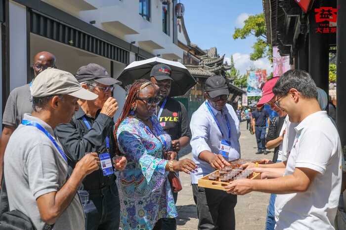 全球南方论坛多国嘉宾走进大益店，共品茶香里的民族韵味