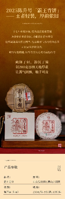 茶中真霸·厚韵贯虹 陈升号2025年“霸王青饼”面市