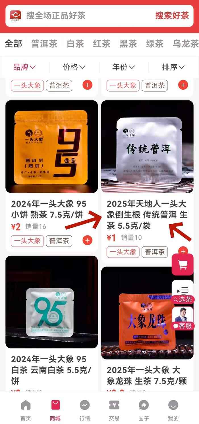 2025年天地人倒生根 一头大象 传统普洱小饼 生茶
